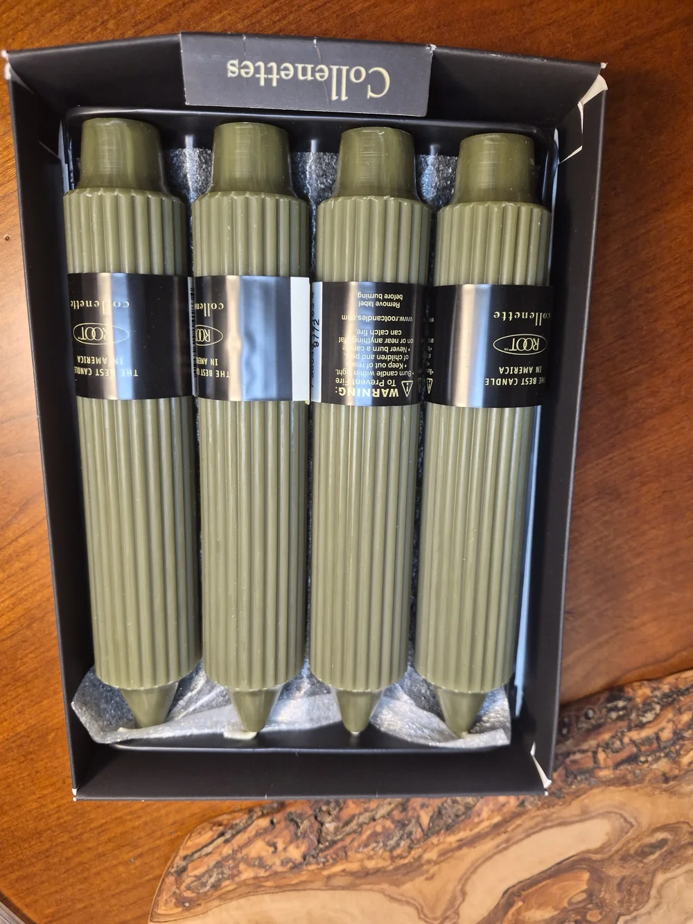 Roots Olived  Premium Collenette Candles Gift Box 7in‎ Tall